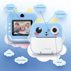 Kids’ camera LAMAX InstaKid2 Plus, blue-thumb-3