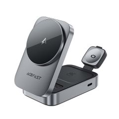Acefast E22 3-in-1 Wireless Inductive Charging Station, MagSafe Compatible - Gray-thumb-1