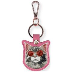 Etui Nimmy Glasses Cool and Cute Cat na lokalizator - różowe
