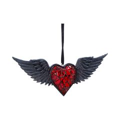 Nemesis - House Of Obscura - Black Winged Heart Hanging Ornament / Fan Shop and Merchandise