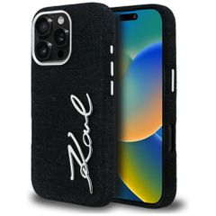 Karl Lagerfeld FW Jeans Signature Logo iPhone 16 Pro Max Case - Black