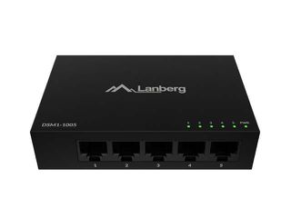 LANBERG DSM1-1005 SWITCH 5X 1GB/S UNMANAGED GIGABIT ETHERNET DESKTOP 12V (METAL CASE)