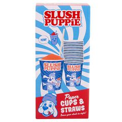 Slush Puppie Paper Cups (x 20) & Straws / Gadgets