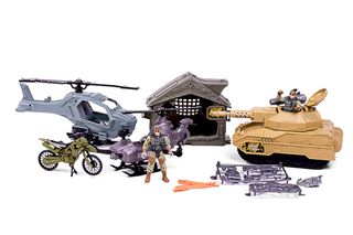 Special Forces - Military set with tank, helicopters, motorbikes and accessories (520373) / Toys