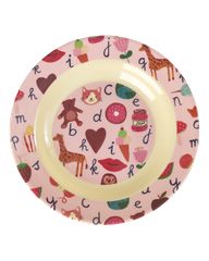 Rice - Melamine Kids Bowl with ABC Print - Pink - 250 ml / Baby and Children