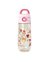 Rice - Plastic Kids Drinking Bottle with ABC Print - Pink - 550 ml (PLBOT-SABCI) / Toys