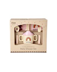 Rice - Melamine Baby Dinner Set - Pink - 4 pcs / Baby and Children