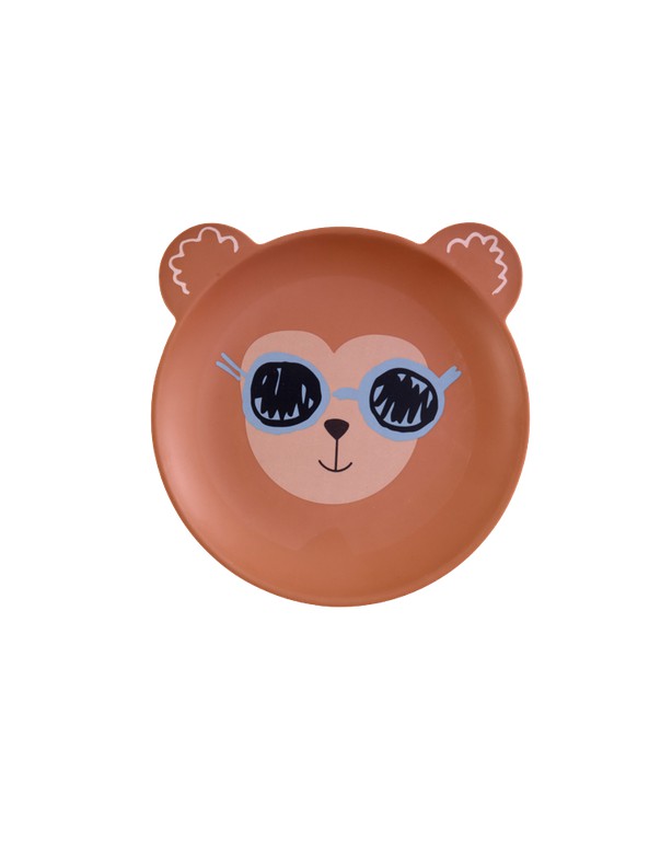 Rice - Kids Plate - Monkey Print - Mat Finish
