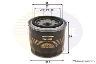 ΦΙΛΤΡΟ ΛΑΔΙΟΥ COMLINE CDW11002 | OEM 16510A73013, 16510-73013-000, 11501-00550, 15600-87201, 15601-87103, 15601-87201,…