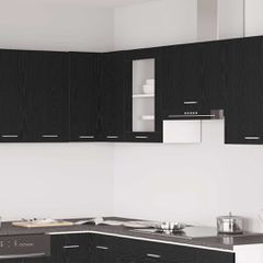 Κρεμαστό Γυάλινο Ντουλάπι Μαύρο Δρυς 40x31x60 εκ. από Τεχνητό Ξύλο 863139