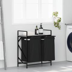 Καλάθι Απλύτων με 2 Θέσεις και Ράφι, Γκρι Sonoma 859068