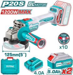 Total TAGLI2212532E – Τροχός 125mm Μπαταρίας Brushless 2x5Ah