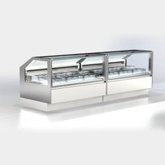 Βιτρίνα Παγωτού 178x120x125cm Inox 1760W για 18 Μπασίνες