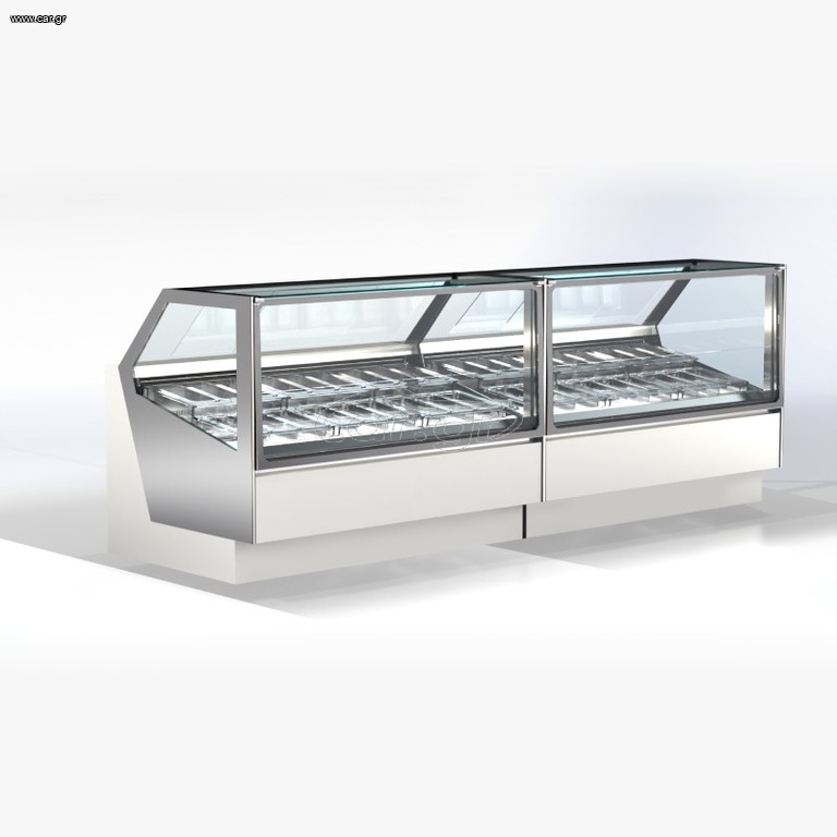 Βιτρίνα Παγωτού Super View 178x116x135cm Inox 1760W για 18 Μπασίνες
