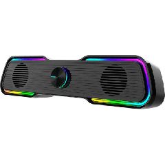 Aula AUL-N-169B Ηχεία Υπολογιστή 2.0 με RGB Φωτισμό και Ισχύ 3W Μαύρα