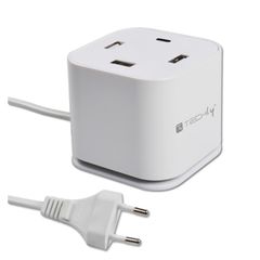 TECHLY IPW-USB-CUB4UAC Σταθμός φόρτισης 4 θύρες USB 60W 5V / 5,8A με θύρα USB-C (PD)