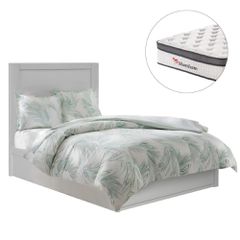 ΚΡΕΒΑΤΙ ΜΕ ΣΥΡΤΑΡΙ & ΣΤΡΩΜΑ MELANY HM10745.04 ΜΕΛΑΜΙΝΗ ΣΕ ΛΕΥΚΟ--ΓΙΑ 90x190εκ