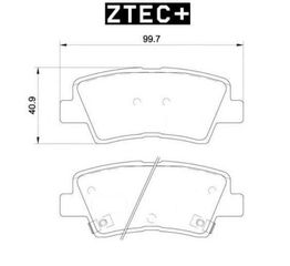 ZTEC+ Πίσω Τακάκια φρένων HYUNDAI i10 II-III (IA, BA, AC3, AI3) - i20 II-III (GB, IB, BC3, BI3) - i30 II-III (GD, PDE, PD) - Kona SUV (OS) - Tucson (TL, TLE) - Accent IV (RB) - KIA Rio III-IV (UB)