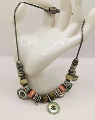 Χειροποίητο Κολιέ Boho με μεταλλικά στοιχεία & χάντρες Α9536 ΤΙΜΗ