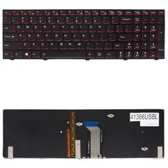 Πληκτρολόγιο - Laptop Keyboard για Lenovo IdeaPad Y500 9541 Y500S Y500N Y500NT Y510 Y510P Y590 B590 25205490 25205434 25205409 25205517 25205438 US Backlight Red Frame Letters Black ( Κωδ.41366USBL )