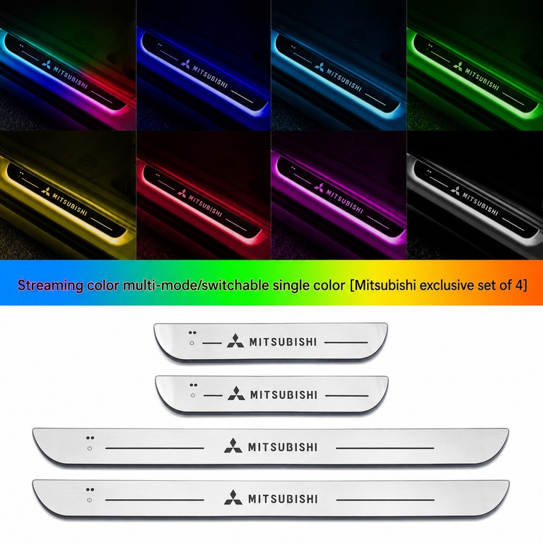 Mitsubishi Logo Φωτιζόμενα Μαρσπιέ Πόρτας (4τμχ) Dynamic Ambient Light 11 εφέ Φωτισμού ασύρματη εγκατάσταση
