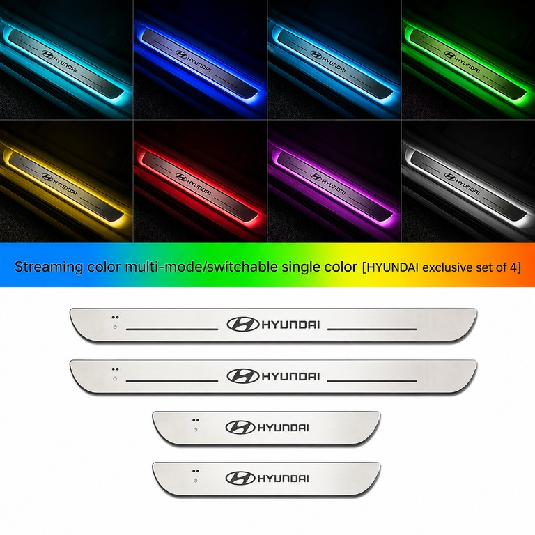 Hyundai Logo Φωτιζόμενα Μαρσπιέ Πόρτας (4τμχ) Dynamic Ambient Light 11 εφέ Φωτισμού ασύρματη εγκατάσταση