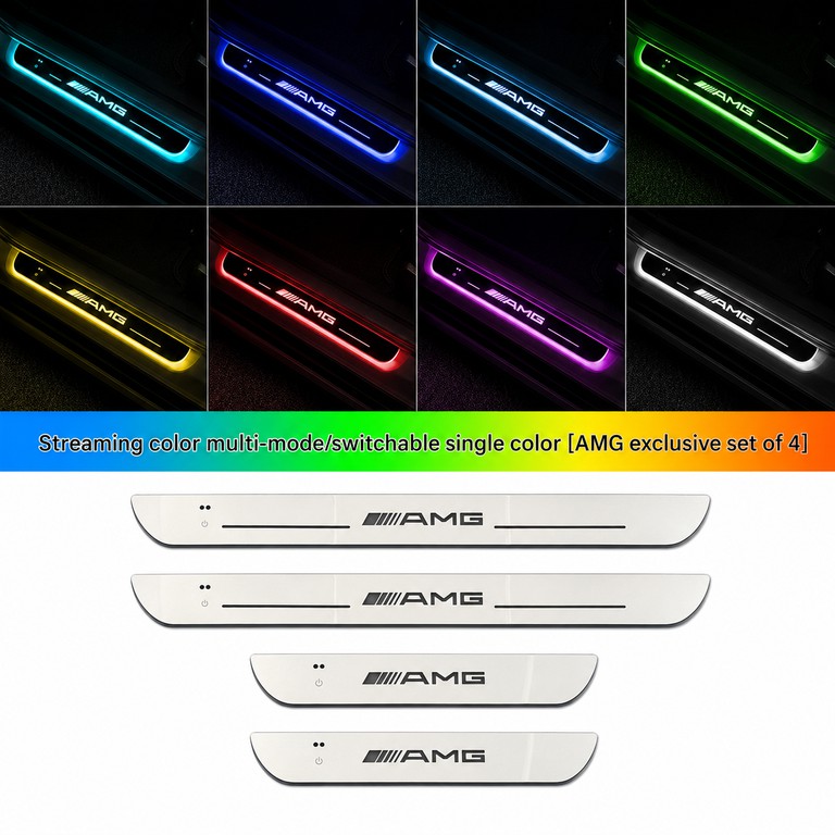 AMG Logo Φωτιζόμενα Μαρσπιέ Πόρτας (4τμχ) Dynamic Ambient Light 11 εφέ Φωτισμού ασύρματη εγκατάσταση