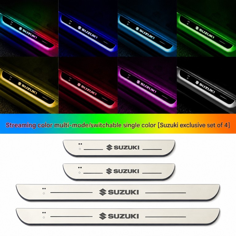 Suzuki Logo Φωτιζόμενα Μαρσπιέ Πόρτας (4τμχ) Dynamic Ambient Light 11 εφέ Φωτισμού ασύρματη εγκατάσταση