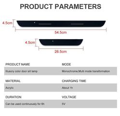 Nissan Logo Φωτιζόμενα Μαρσπιέ Πόρτας (4τμχ) Dynamic Ambient Light 11 εφέ Φωτισμού ασύρματη εγκατάσταση-thumb-5
