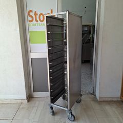 Καρότσι μεταφοράς 38*58*165 εκ, με 12 θέσεις για GN 1/1, με πλαϊνά inox. Μεταχειρισμένο. Ποιότητα & Τιμή Stockinox-thumb-2
