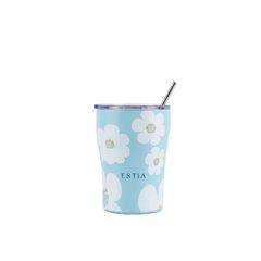 Ανοξείδωτο Θερμός - Κούπα Coffee Mug Με Καλαμάκι 350ml Save the Aegean Blue Daisy Estia