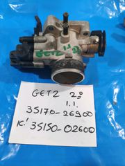Hyundai Getz (2o) '05-'08 ,1.100cc, πεταλούδα γκαζιού κομπλέ ΓΝΗΣΙΑ μτχ. με νούμερο = 35170-26900 & 35150-02600