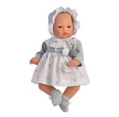 Asi - Koke doll in grey and white dress, 36 cm / Toys