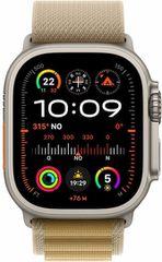 Apple Watch Ultra 2 2024 Titanium 49mm Αδιάβροχο με eSIM και Παλμογράφο (Natural με Tan Alpine Loop - Medium)