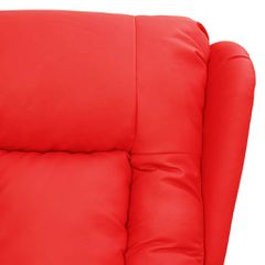 Πολυθρόνα Μασάζ Ανακλινόμενη Κόκκινη Συνθετικό Δέρμα 339080-thumb-4