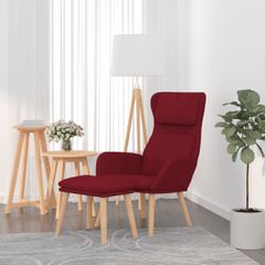 Πολυθρόνα Relax Μπορντό Βελούδινη με Σκαμπό 3097825