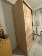 Μεγάλη Ντουλάπα Κρεβατοκάμαρας 2 Φύλλων ΜΑΣΙΦ με Καθρέφτη (200x63x215cm)