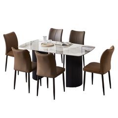 ΣΕΤ ΤΡΑΠΕΖΑΡΙΑΣ 7ΤΜΧ MINAO HM21362 ΚΕΡΑΜΙΚΟ TOP/MDF ΠΟΔΙΑ--PU ΚΑΦΕ/ΜΕΤΑΛ.ΠΟΔΙΑ