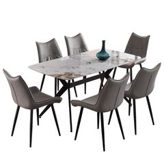 ΣΕΤ ΤΡΑΠΕΖΑΡΙΑΣ 7ΤΜΧ AIKA HM21364 ΚΕΡΑΜΙΚΟ TOP/ΜΕΤΑΛ. ΠΟΔΙΑ--PU ΓΚΡΙ/ΜΕΤΑΛ.ΠΟΔΙΑ