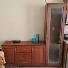 Έπιπλο τηλεόρασης Πλάτος: 180cm, ύψος 1: 75cm, ύψος 2: 190cm, βάθος: 45cm