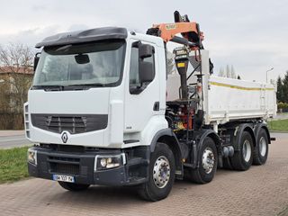 Ανατροπή + Γερανός Renault 2011 LANDER 380 8X4 PALFINGER 16001 ΑΝΑΤΡΩΠΗ