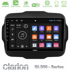 Clarion GL300 Series 4Core Android ClarionOS 2+32GB Jeep Renegade 2015-2019 Navigation Multimedia Tablet 9" Με Carplay & Android Auto