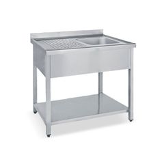 Λάντζα Ανοιχτή Ανοξείδωτη Με 1 Γούρνα 140x60x85Cm - Καινούργια.