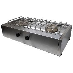Διπλή Επιτραπέζια Εστία Αερίου 17kW 80x40x19cm Vrettos Kallisti 2 Eco