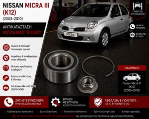 Nissan Micra iii ( K12) (2003–2010) - Αντικατάσταση Ρουλεμάν Τροχού