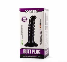 X-Men 10" Extra Girthy Butt Plug Black IV-thumb-1