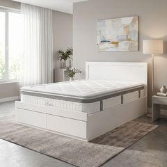 Κρεβάτι με στρώμα Olympus Utopia pakoworld με συρτάρι λευκό 160x200εκ