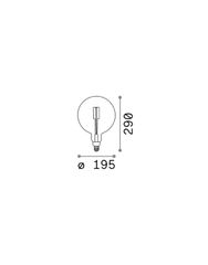 Λαμπτήρας E27 GLOBO D195 04W 2200K CRI80 AMBRA Ideal Lux 130187