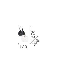 Απλίκα EDISON AP1 Μαύρο Ideal Lux 148908