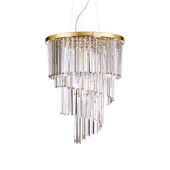 Κρεμαστό Φωτιστικό CARLTON SP12 Χρυσό Ideal Lux 213521